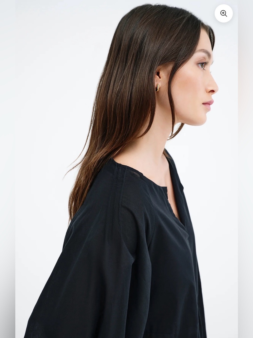 Marcella NYC Kissena Top Black Cotton Voile Babydoll Blouse XS NWT Transitional - Picture 3 of 12